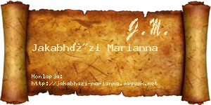 Jakabházi Marianna névjegykártya